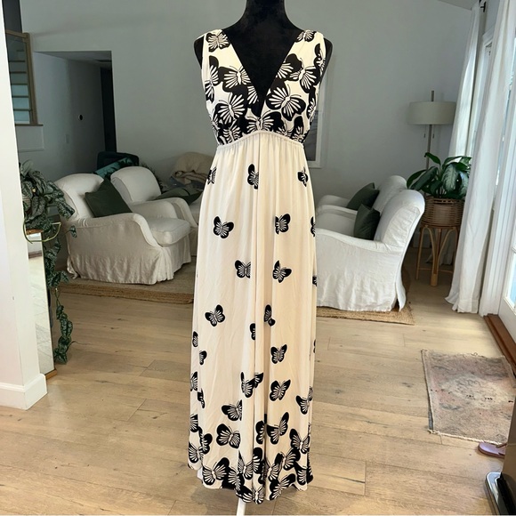 Alice + Olivia Silk Butterfly Maxi Dress - Picture 1 of 8